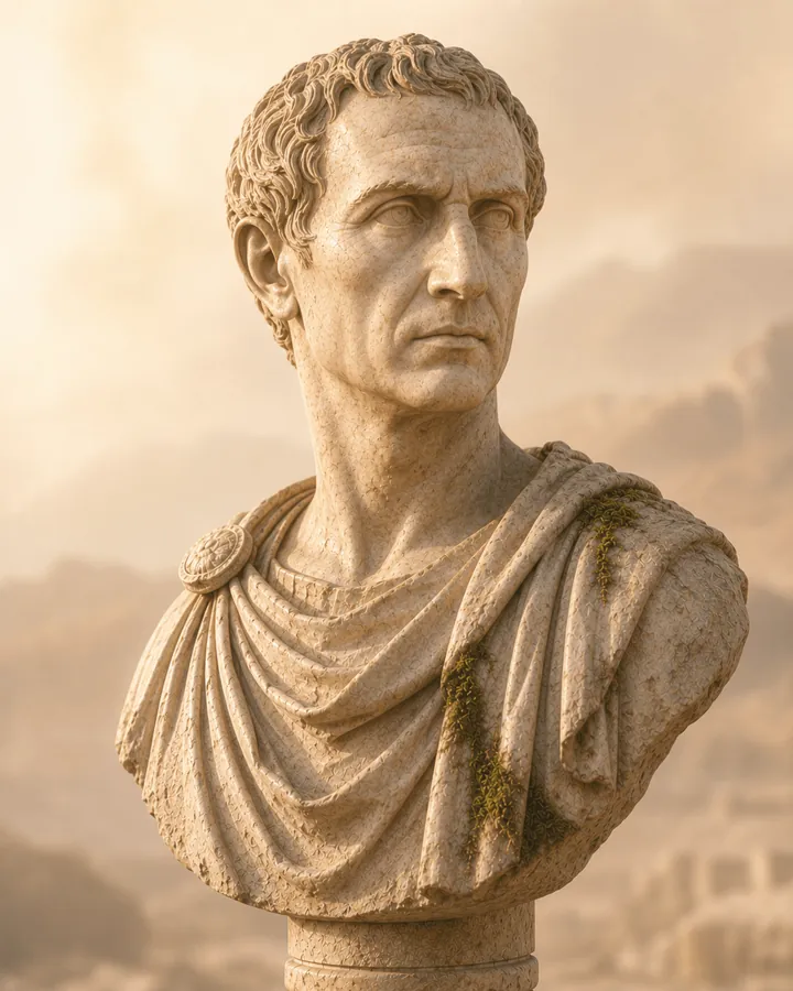 Julius, the Operations AI employee, as a Roman marble bust